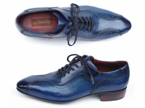 Paul Parkman Handmade Lace-Up Casual Shoes For Men Blue (ID#84654-BLU) Casual Shoes  Sole