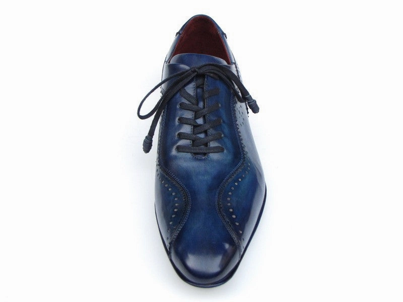 Mercurial Casual Shoes Paul Parkman Handmade Lace-Up Casual Shoes For Men Blue (ID#84654-BLU)