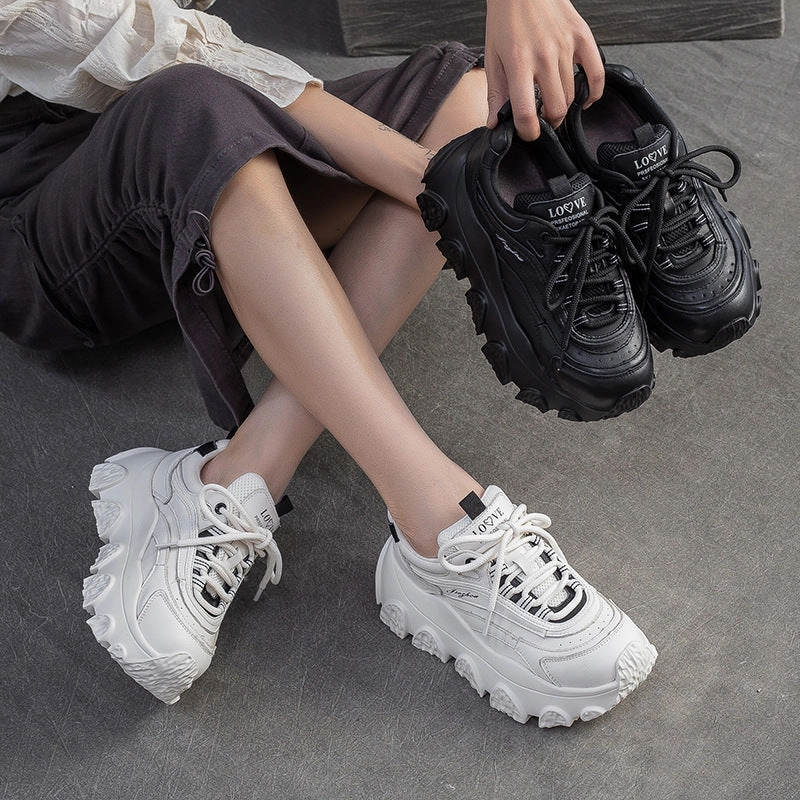 Joel Embiid Sneakers Women's Fashion Quilted Leather Platform Sneakers