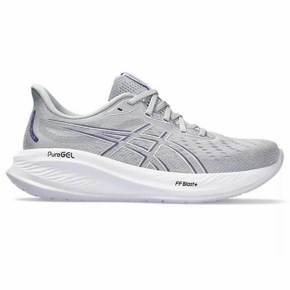 Asics Bandit Shoe Women's Asics Gel-Cumulus 26, Piedmont Grey/White, 7 B Medium