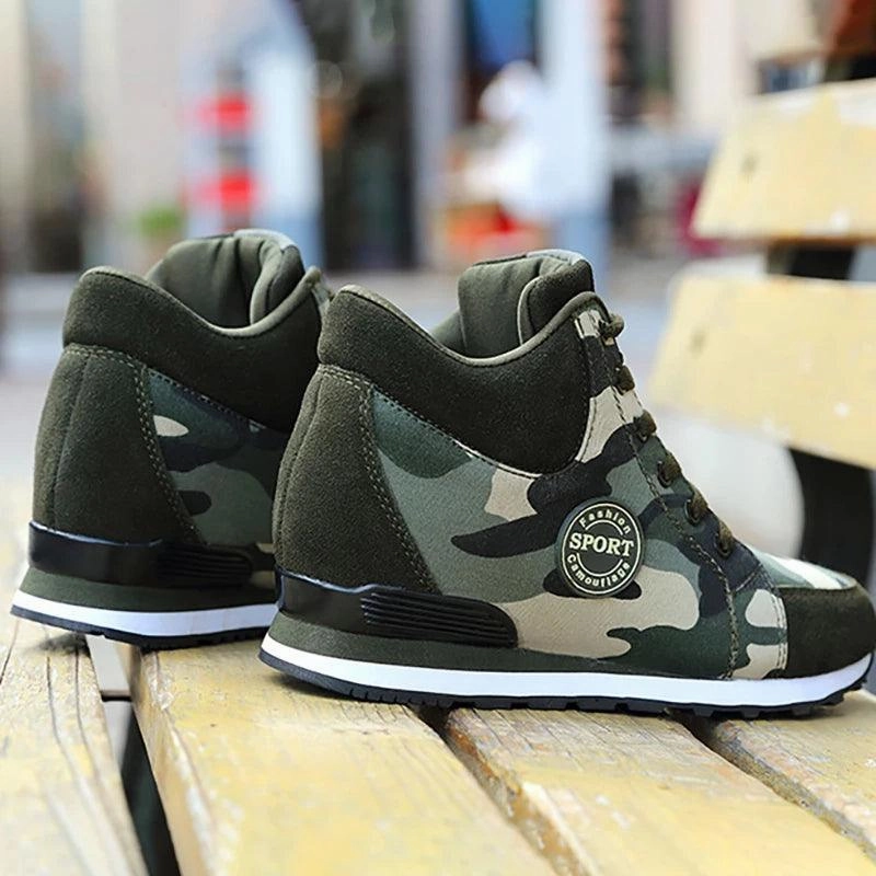 Sneakers Names Carauana Women Camouflage 6.5cm Heel Height Increase Casual Shoes