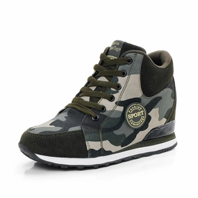 Carauana Women Camouflage 6.5cm Heel Height Increase Casual Shoes Medicare Sneakers Program