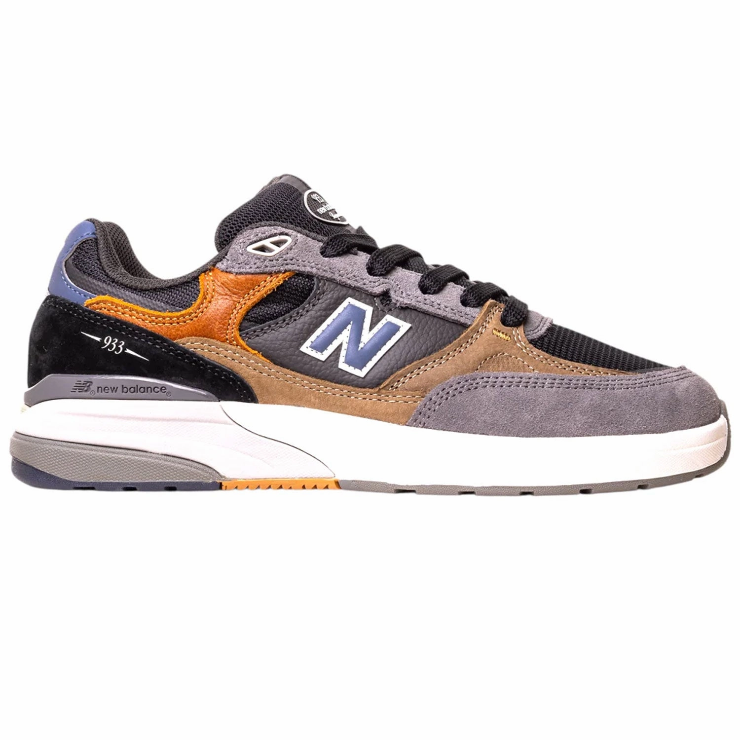 High Top Skate Shoe New Balance Numeric Skateboard Shoes Andrew Reynolds 933 Tan/Grey