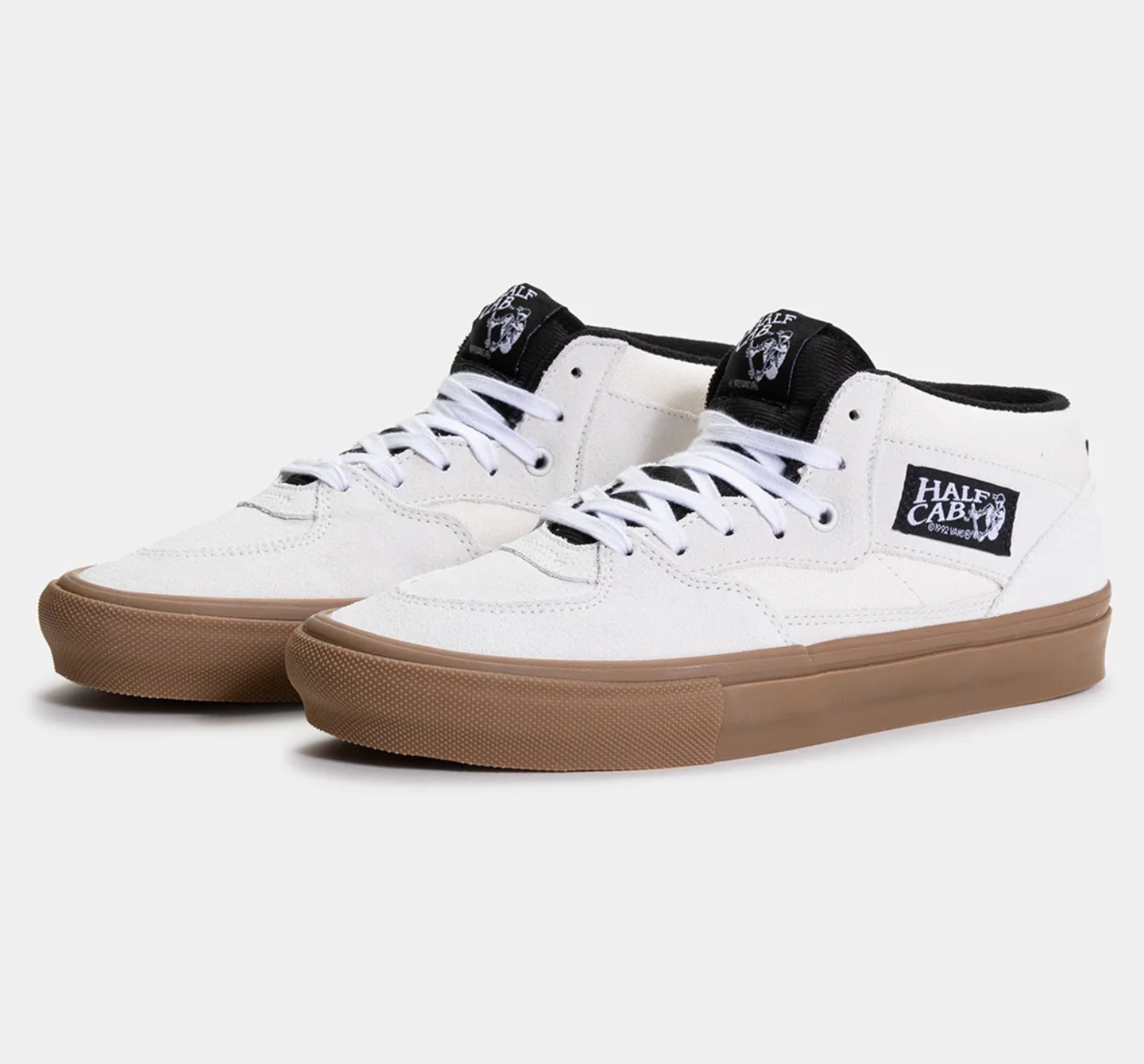 Pre Ripped Skate Vans Skate Half Cab (Antique White/Gum)