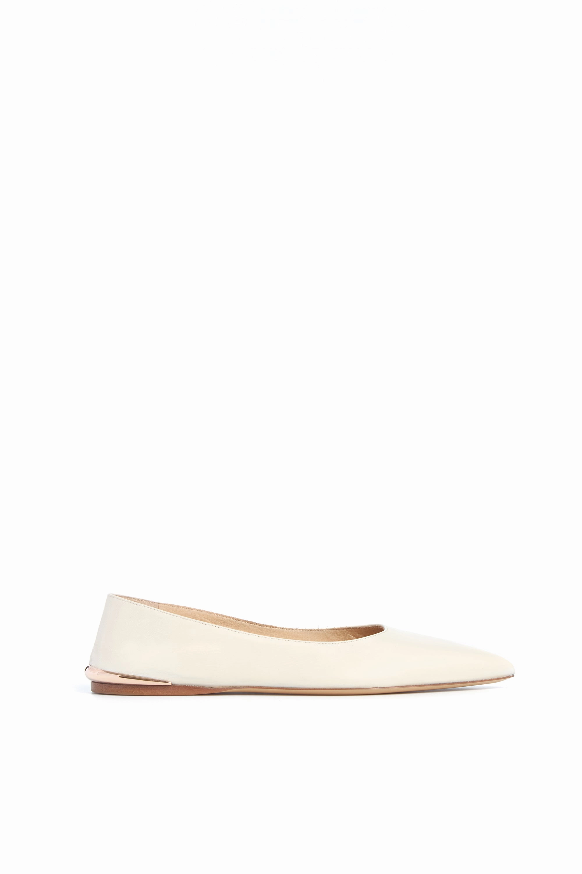 Dress Shoes Flat Fleur Ballerina Flat Shoe in Ivory Nappa Leather
