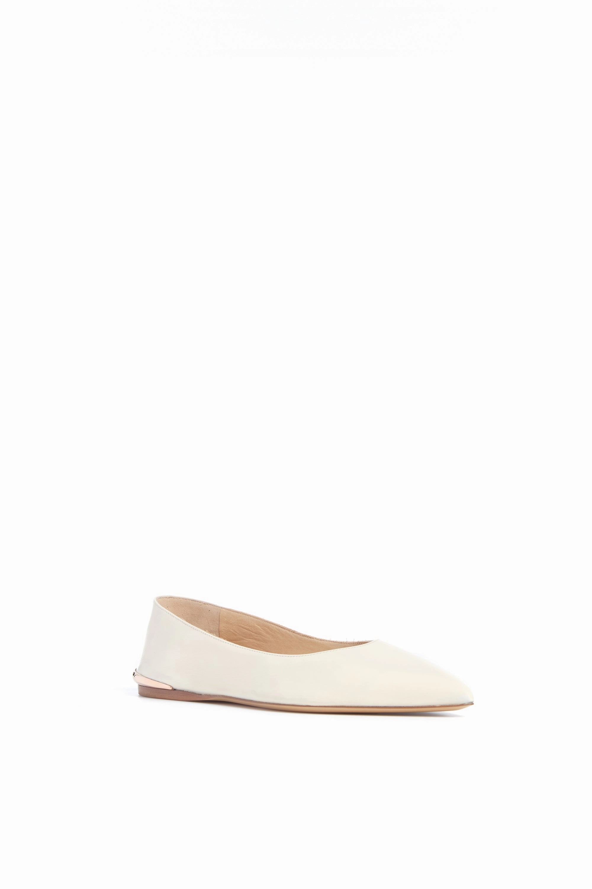 Fleur Ballerina Flat Shoe in Ivory Nappa Leather Tweed Flat Shoes