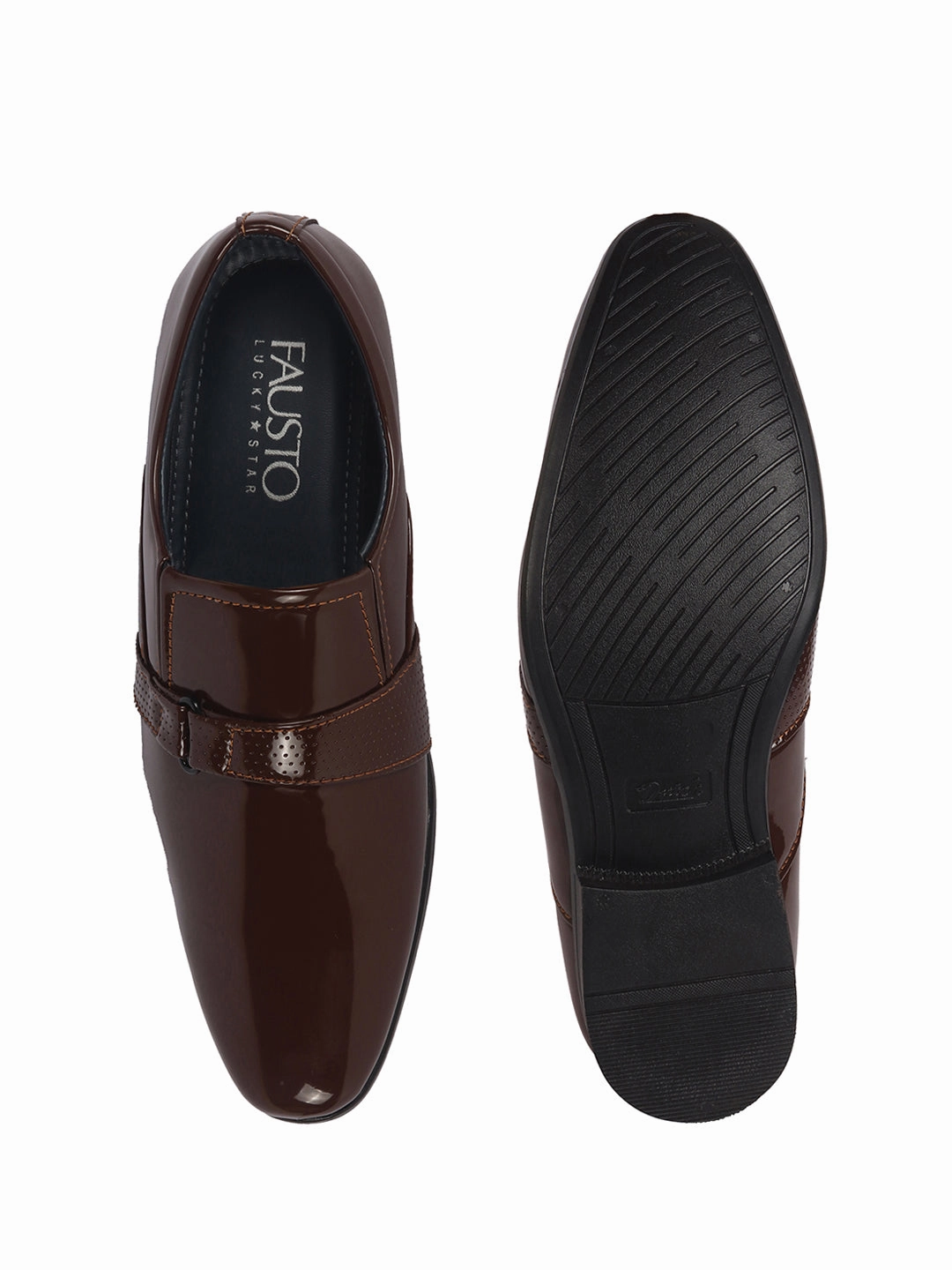 Men Tan Patent Leather Shine Buckle Strap Party Wedding Dress Tuxedo Slip On Shoes Session Climbing Shoes