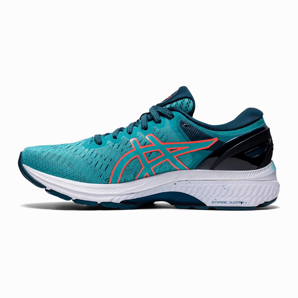 Asics Gel Kayano 27 - Techno Cyan - Sunrise Red Asics Shoes For Neutral Runners