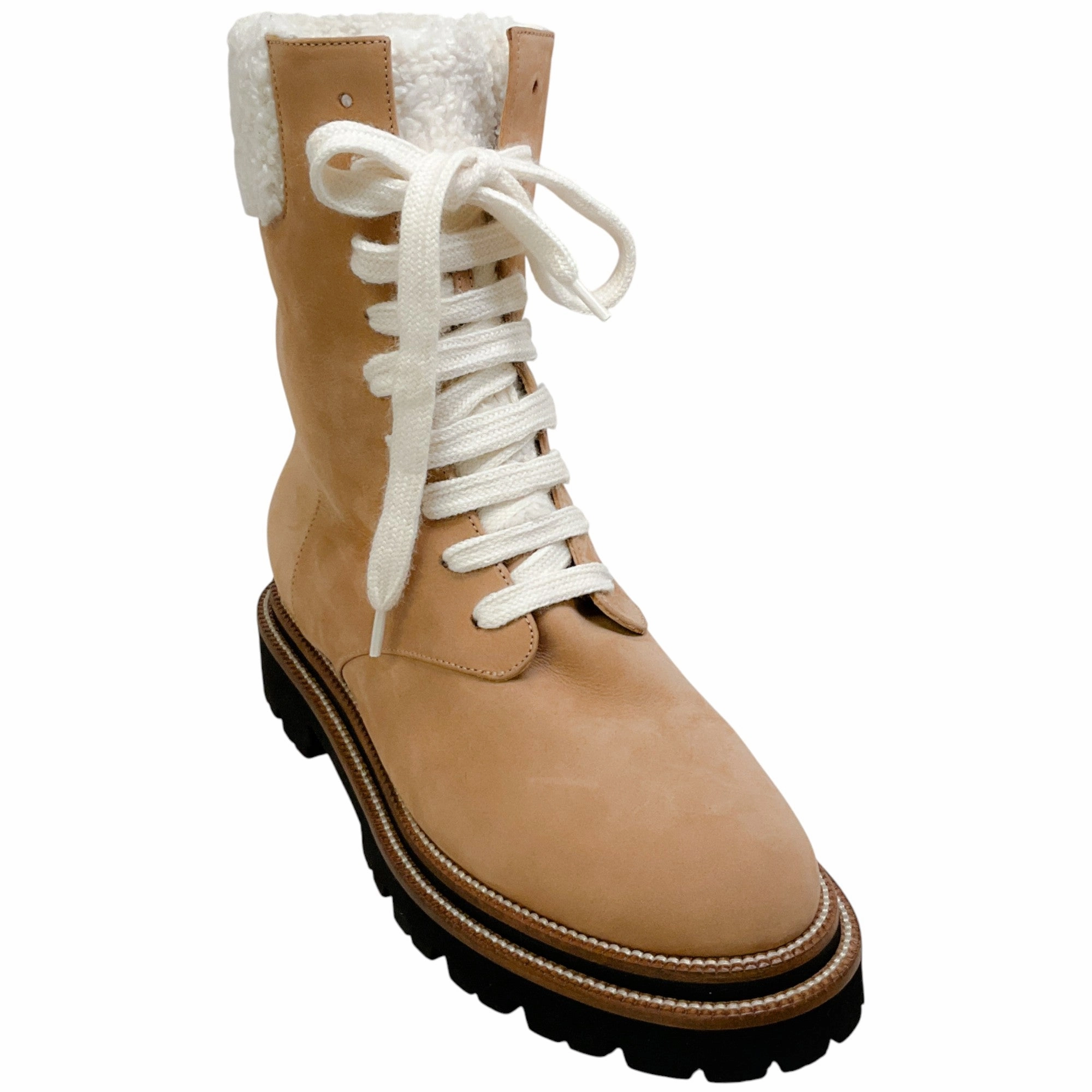 Hiking Shoes Chicago Peserico Tan Suede Shearling Lined Hiking Boots