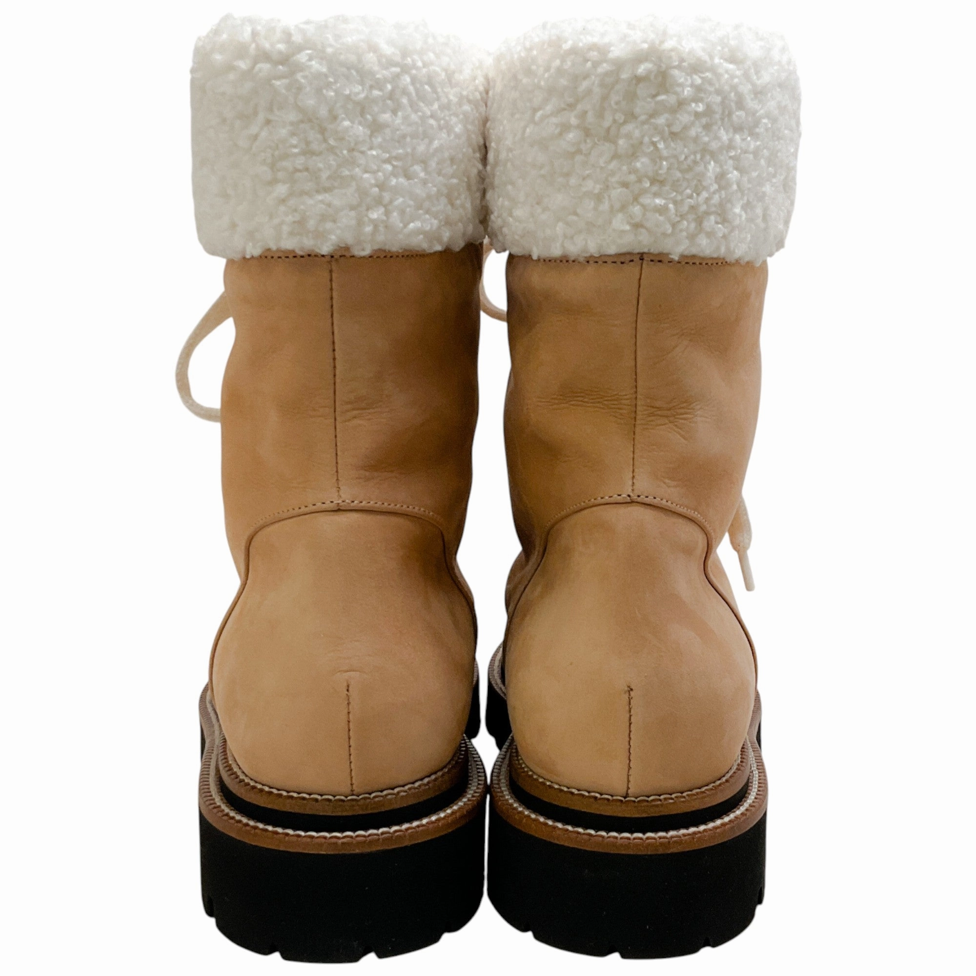 Hiking Shoes In The Snow Peserico Tan Suede Shearling Lined Hiking Boots