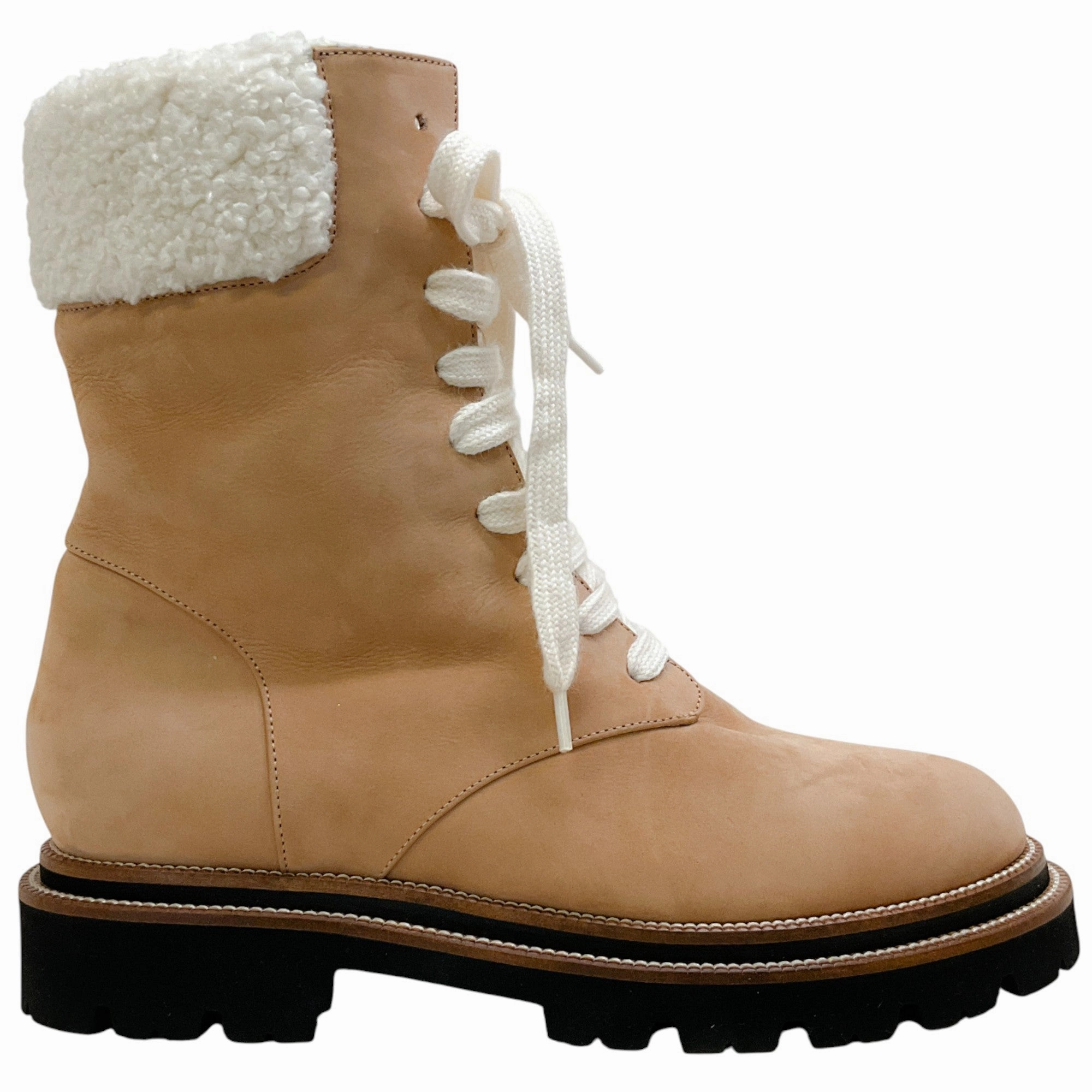 Best Hiking Shoes For Tailor's Bunion Peserico Tan Suede Shearling Lined Hiking Boots