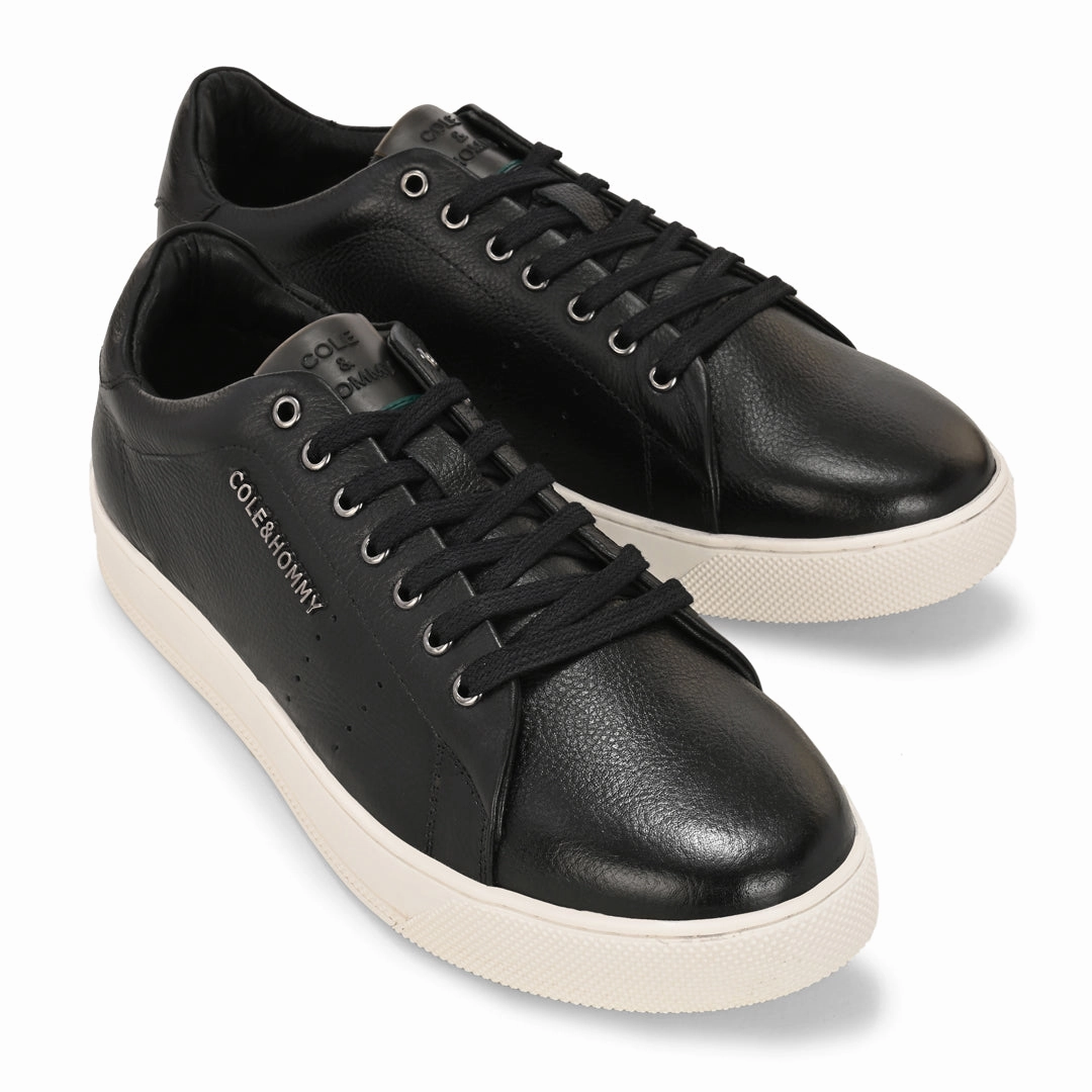 Denali Sneakers Premium Casual Black Leather Sneakers for Men