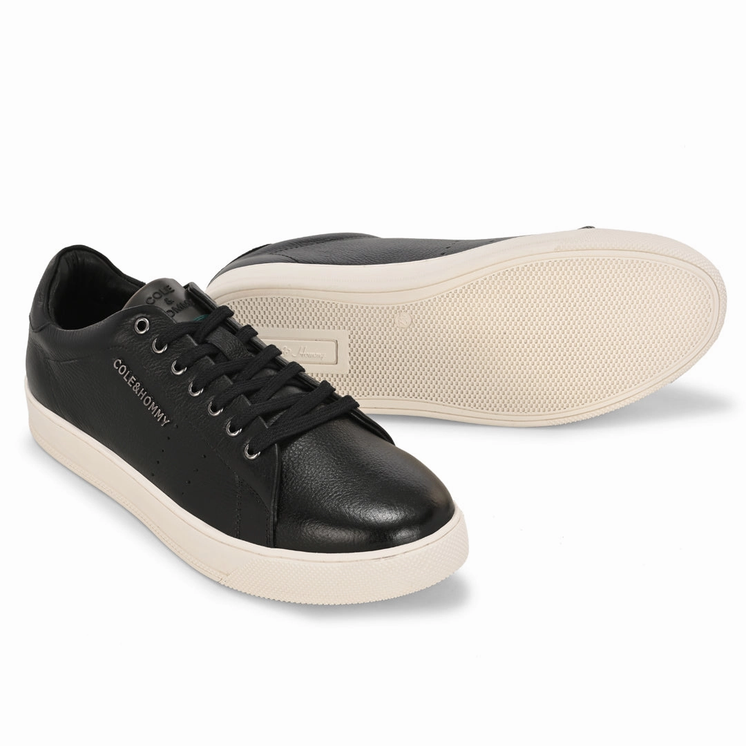 Premium Casual Black Leather Sneakers for Men Sneakers Cafe