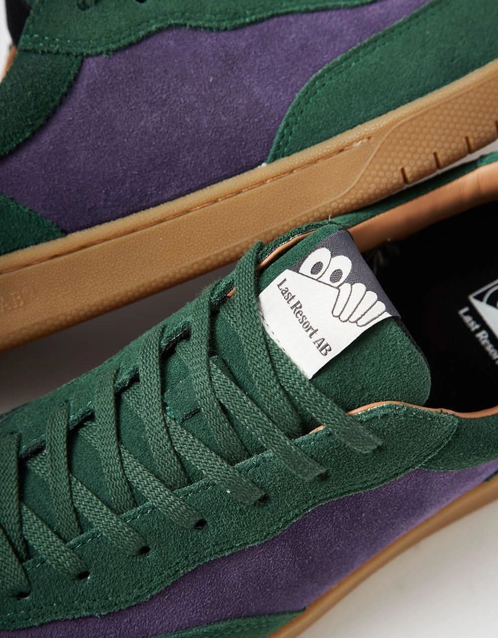 Last Resort AB CM001 Suede Skate Shoes - Elm Green/Loganberrry/Gum 1990s Skate