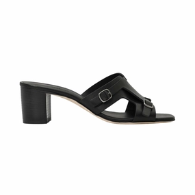 Prestige Women's Summer Monk Heels Black Sandal Dress Sandals Flats