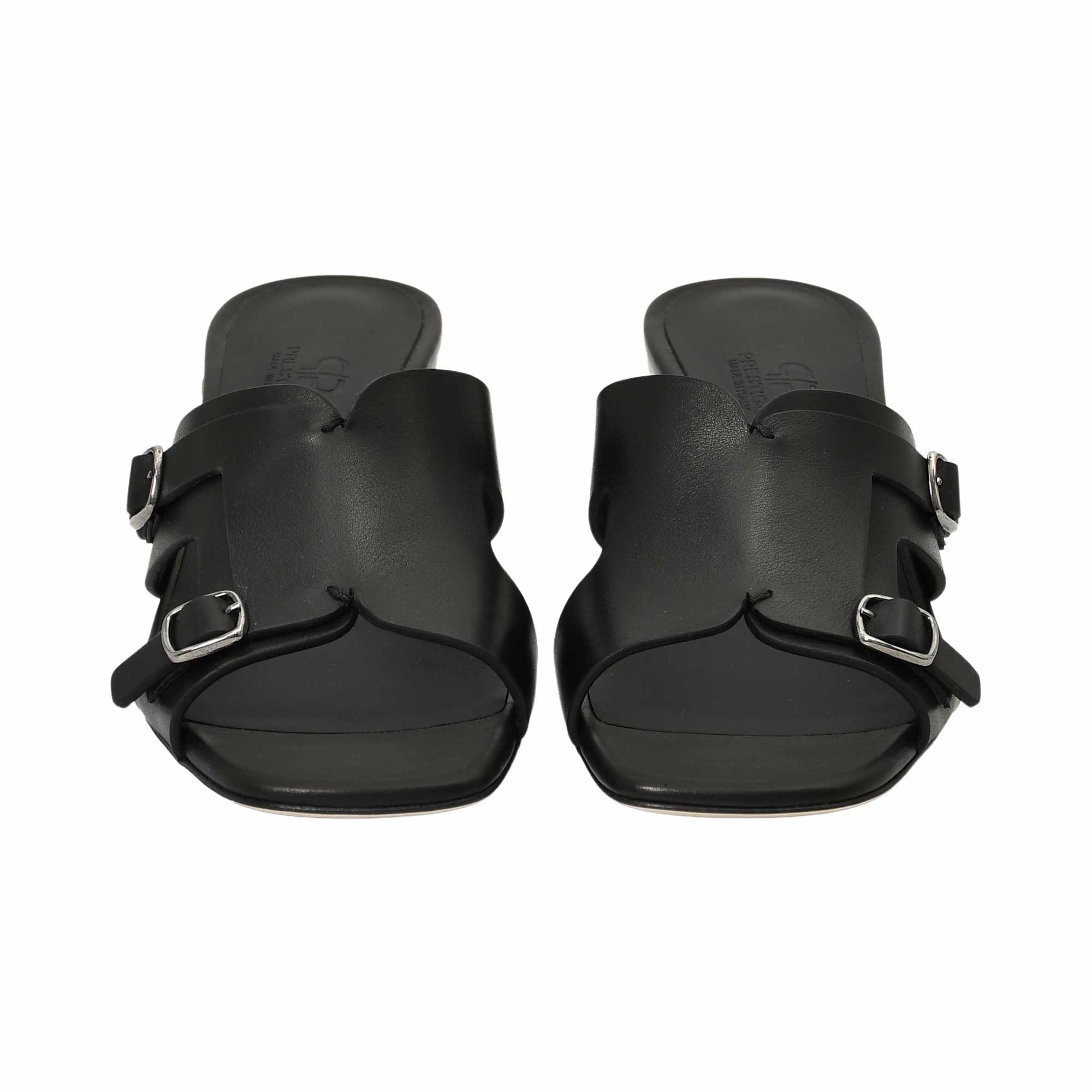 Prestige Women's Summer Monk Heels Black Sandal Espadrille Sandals Platform