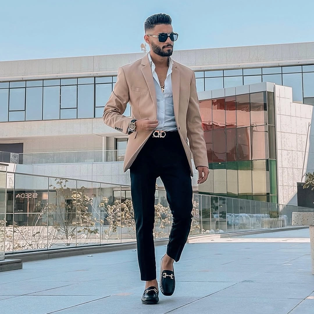 Black Leather Loafers for Men  Handmade Slip-On Dress Shoes with Metal Bit 2024 Climbing Shoes