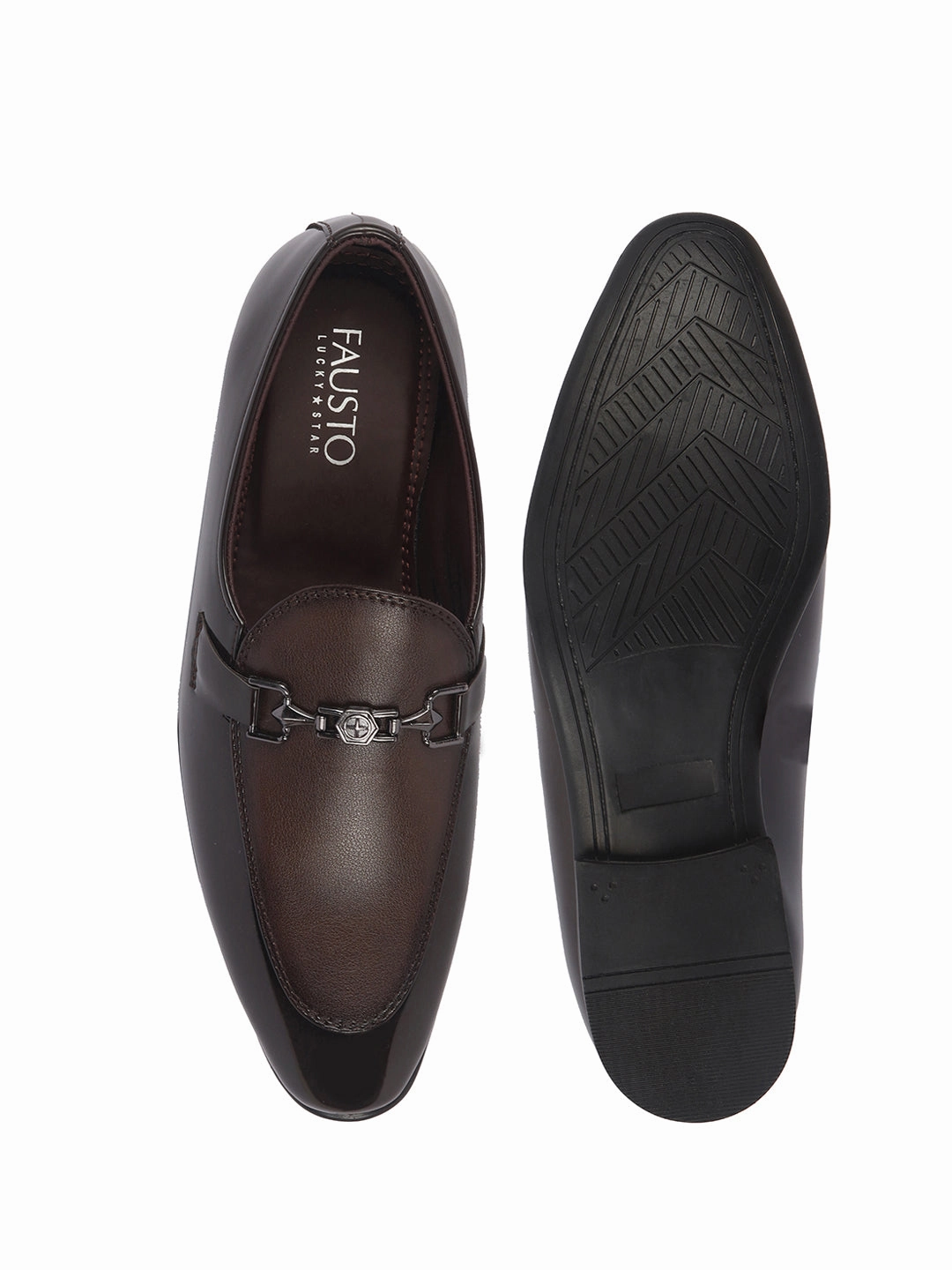 Casual Elevator Shoes Men Brown Patent Leather Horsebit Buckle Ethnic Slip On Shoes|Party Shoe|Formal Office Shoe|Wedding Shoe