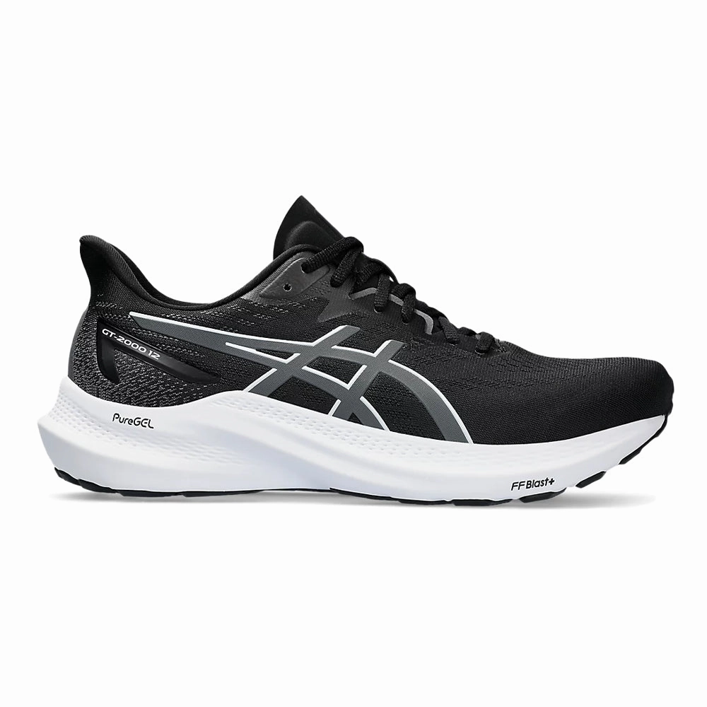 Men's Asics GT-2000 12, Black/Carrier Grey, 11.5 D Medium Asics Marathon Training Shoes