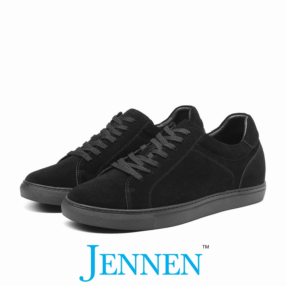 Mr. Jackie 7cm | 2.8 inches Black Taller Casual Elevator Suede Sneakers Sneakers Print Animal
