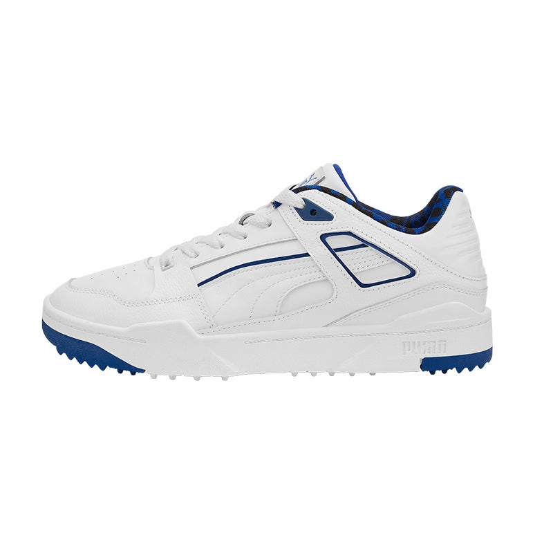 PUMA Hoops Slipstream G Men's Spikeless Shoes (White/Royal) Non Slip Waterproof Shoes