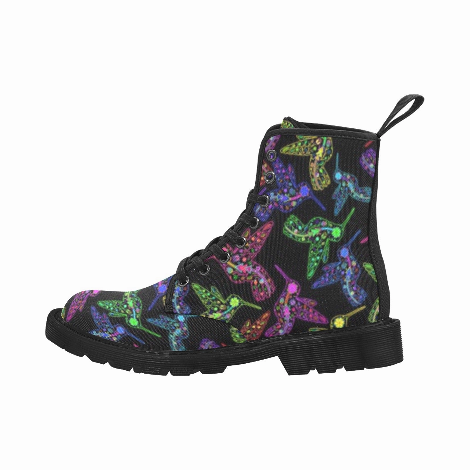 Rocky Boots Neon Floral Hummingbirds Boots for Women (Black)