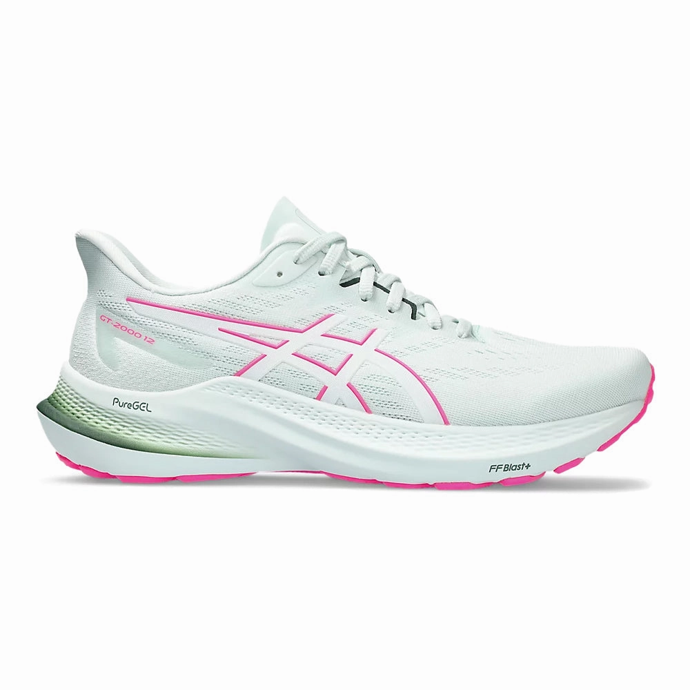 Women's Asics GT-2000 12, Pure Aqua/White, 11 D Wide Asics Trail Shoes