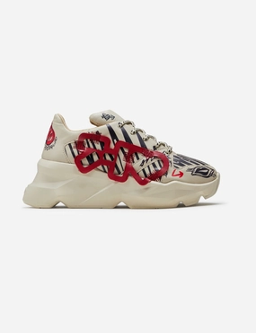 728 Beige Graphic Chunky Sneakers Qn Sneakers