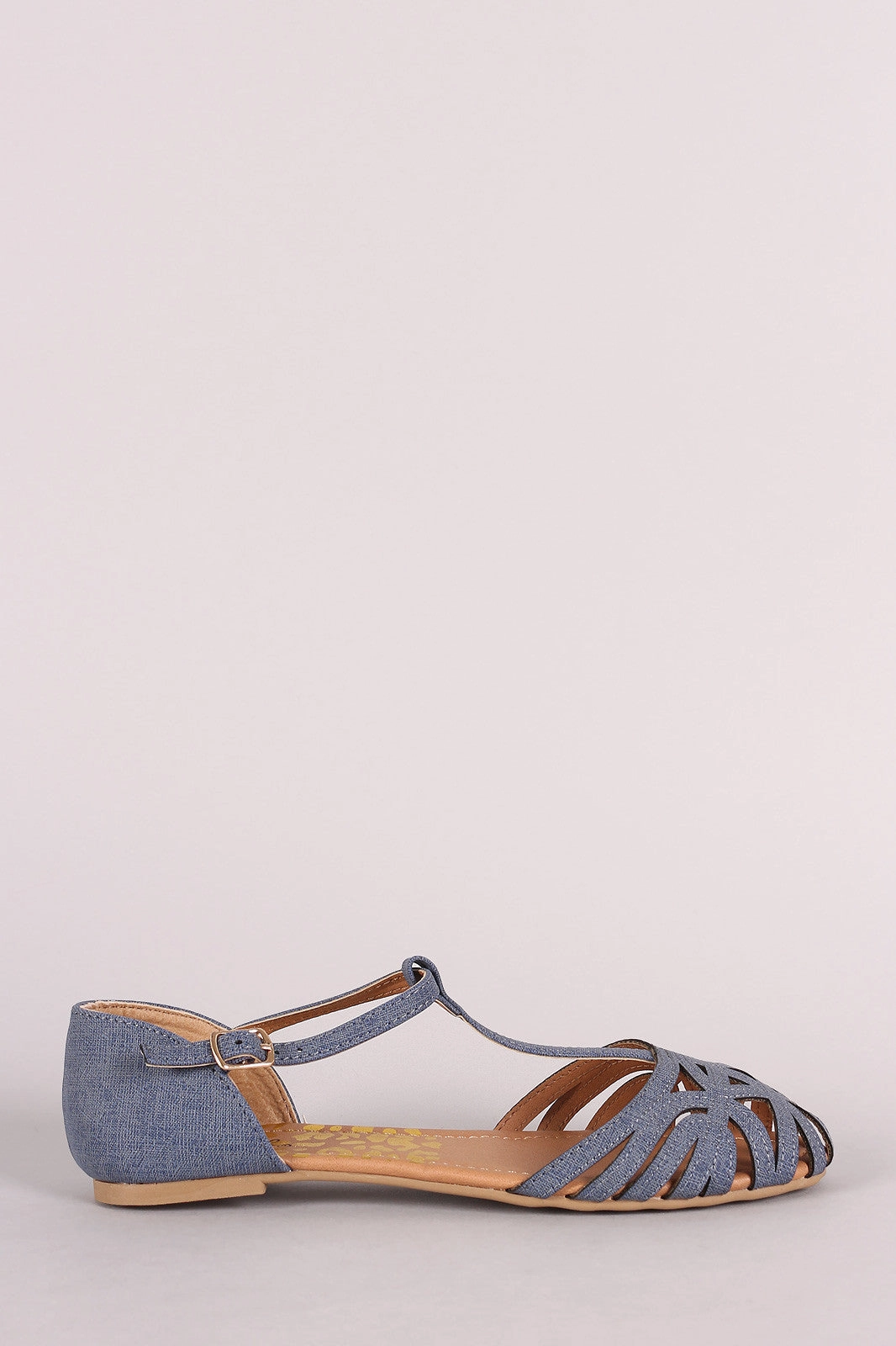 Kurt Geiger Shoes Qupid Woven T-Strap Flat Sandal