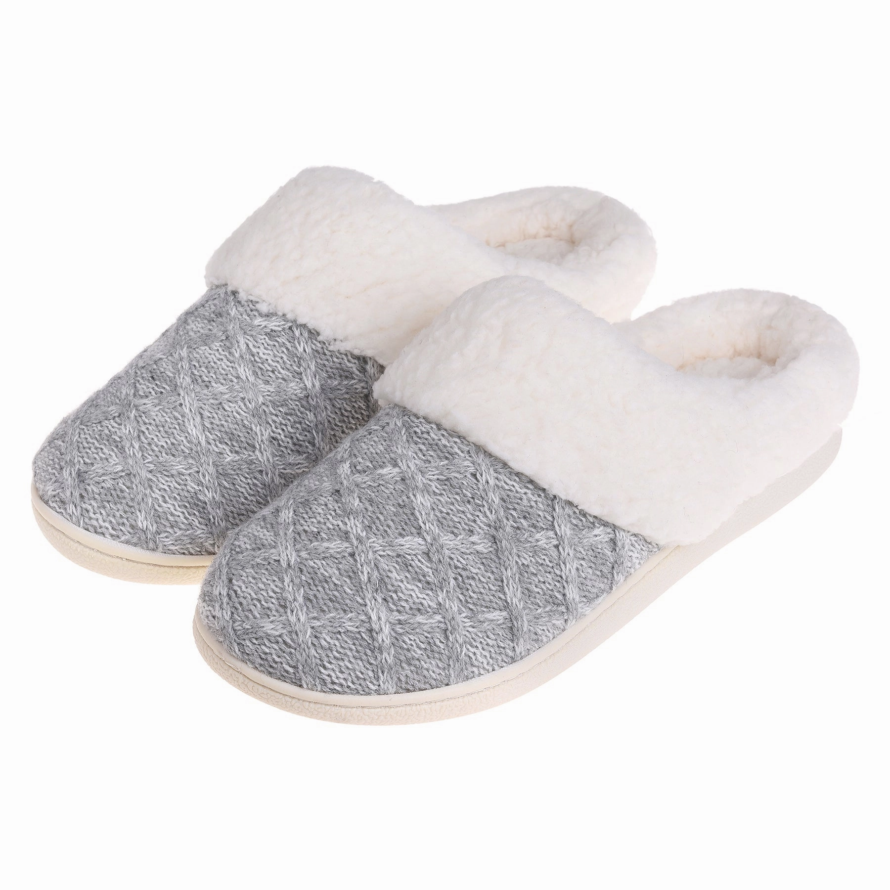 VONMAY Women's Comfy Slippers Fuzzy House Shoes Memory Foam Slip-on Indoor Outdoor Peep Slippers