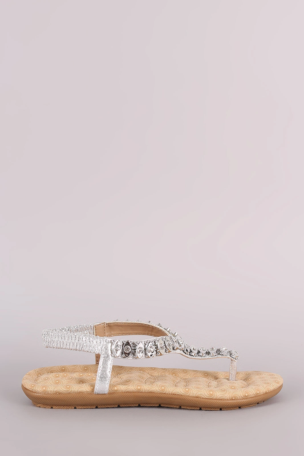 Casual Oxford Shoes Breathable Flat Fashion Sneakers Rhinestone T-Strap Elasticized Slingback Flat Sandal