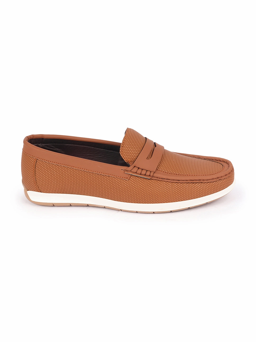 Men Tan Textured Design Casual Slip On Loafer Boat Shoes Best Rated Casual Shoes