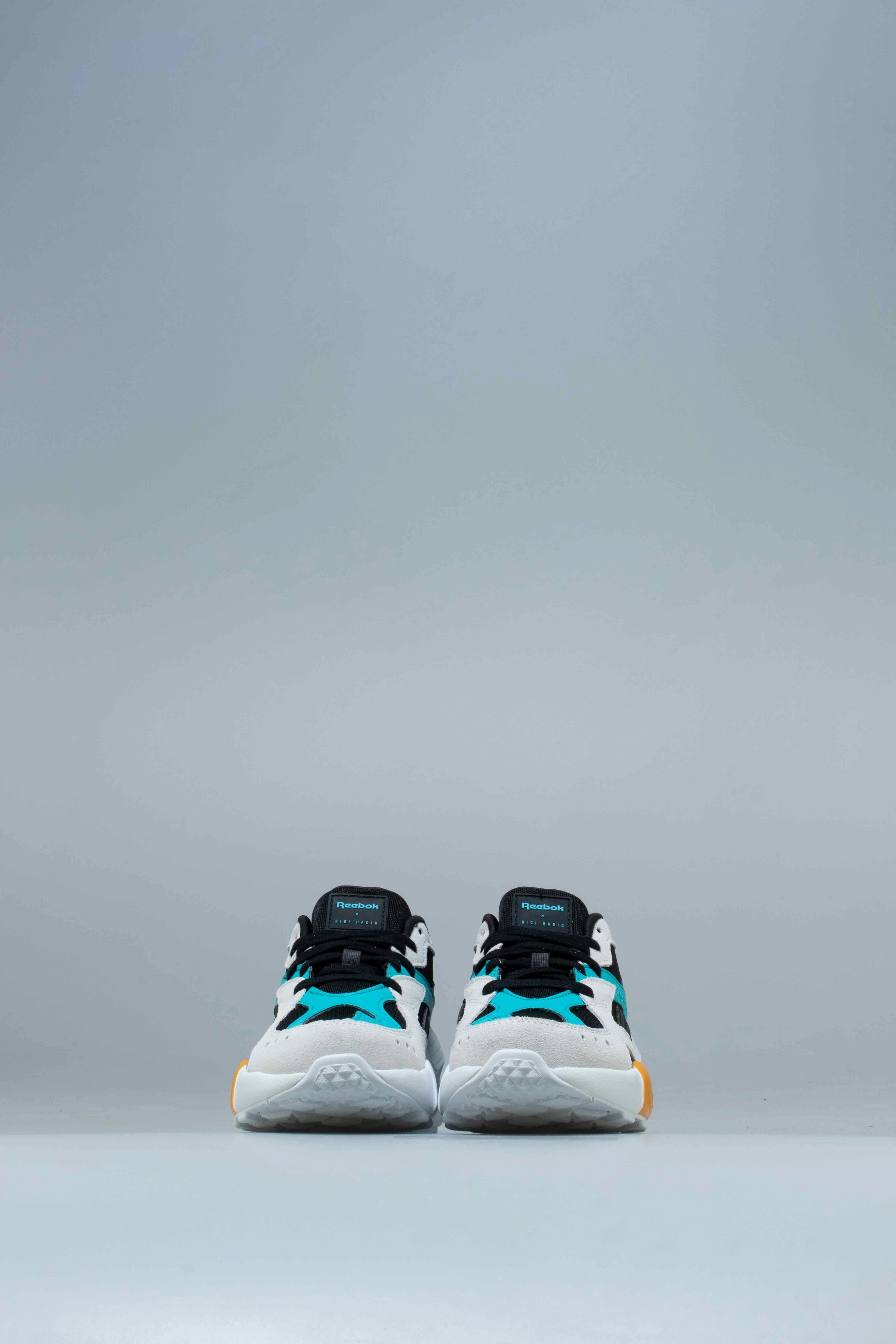 Cushion Running Shoes Aztrek Double X Gigi Hadid Womens Shoes - Teal Blue/Black/White