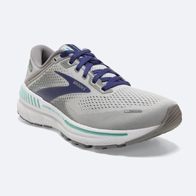 Runner Running Shoe Brooks Womens Adrenaline GTS 22 Wide- Alloy/Green/Blue (1203531D045)