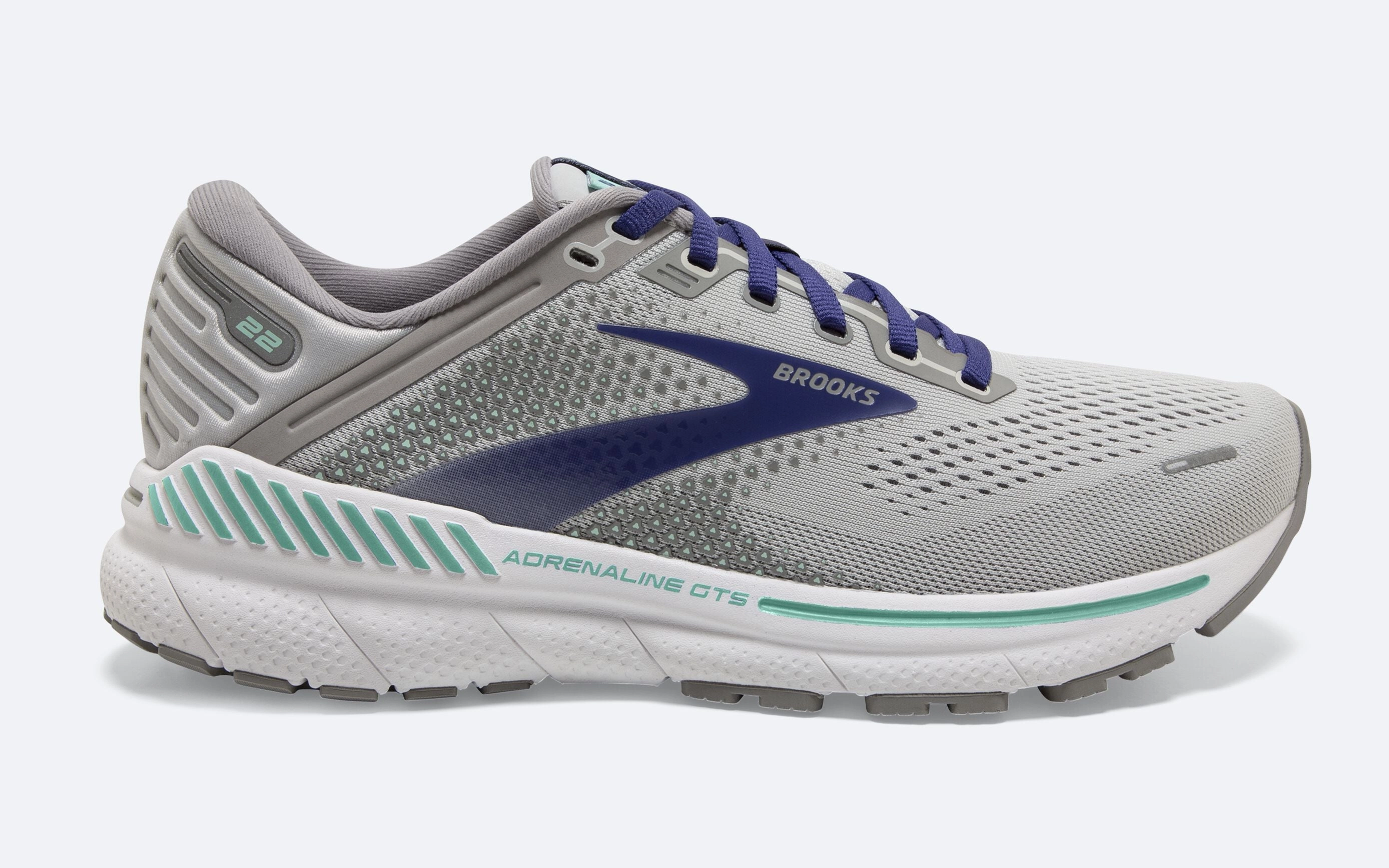 Best Running.shoes Brooks Womens Adrenaline GTS 22 Wide- Alloy/Green/Blue (1203531D045)
