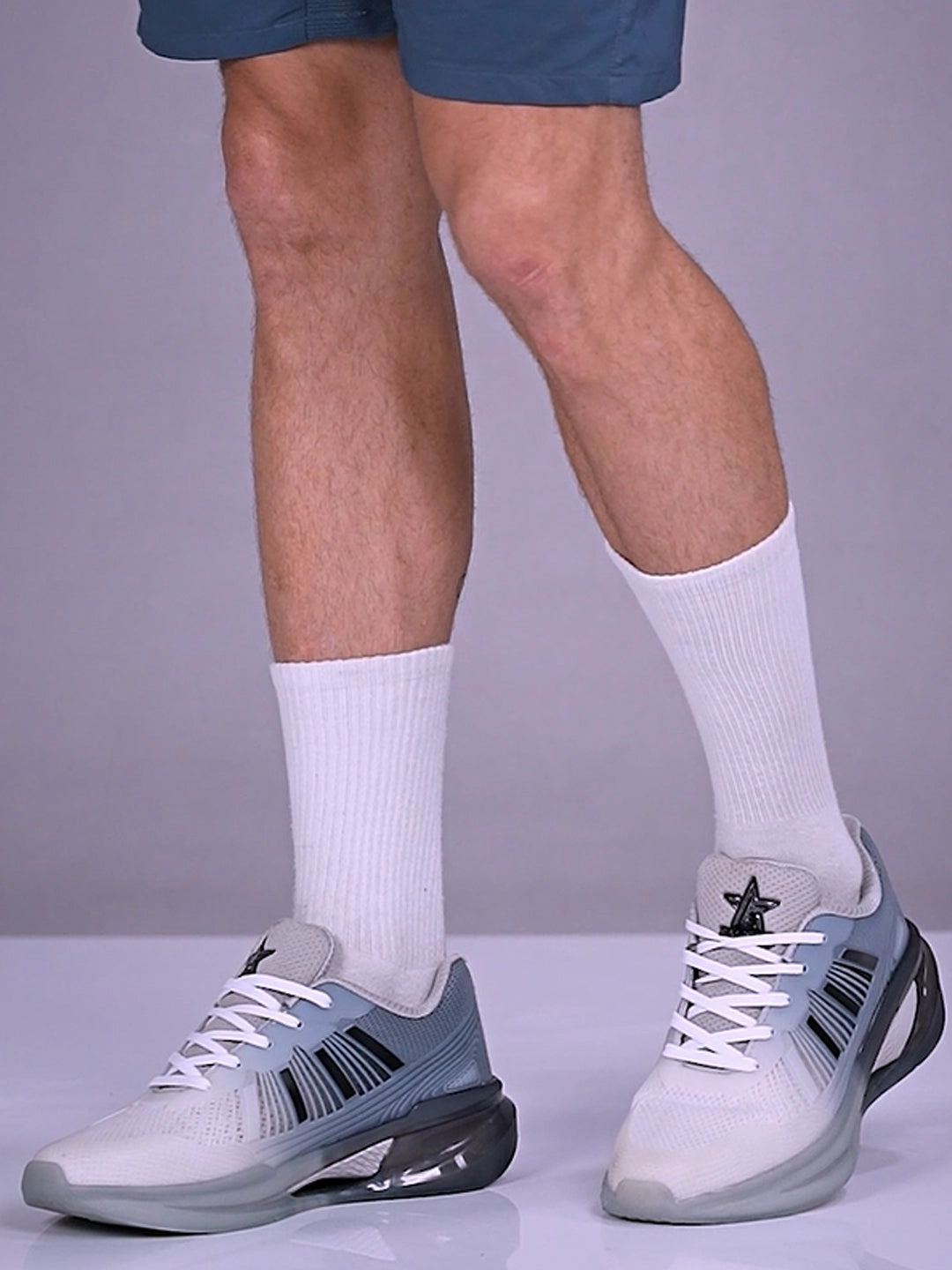 FAUSTO Men Grey Breathable Sport Shoes|KPU Upper And Anti-Skid Bounce Back Phylon Sole|Athleisure Running Shoes|Lace Up Walking Shoes|Gym Shoes Casual And Running Shoes