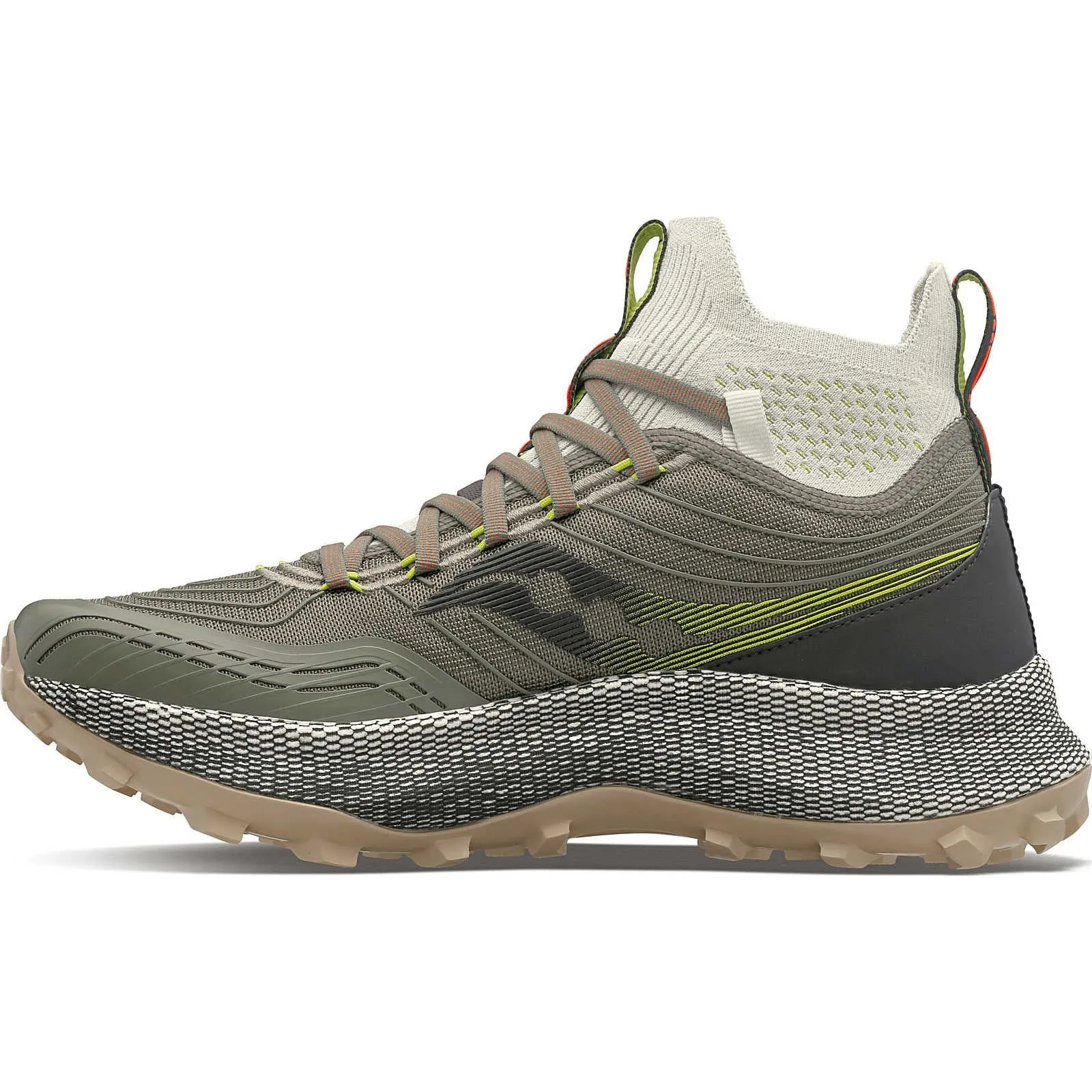 Saucony Endorphin Mid Mens Trail Running Shoes - Green Trail Running Shoes Treadmill