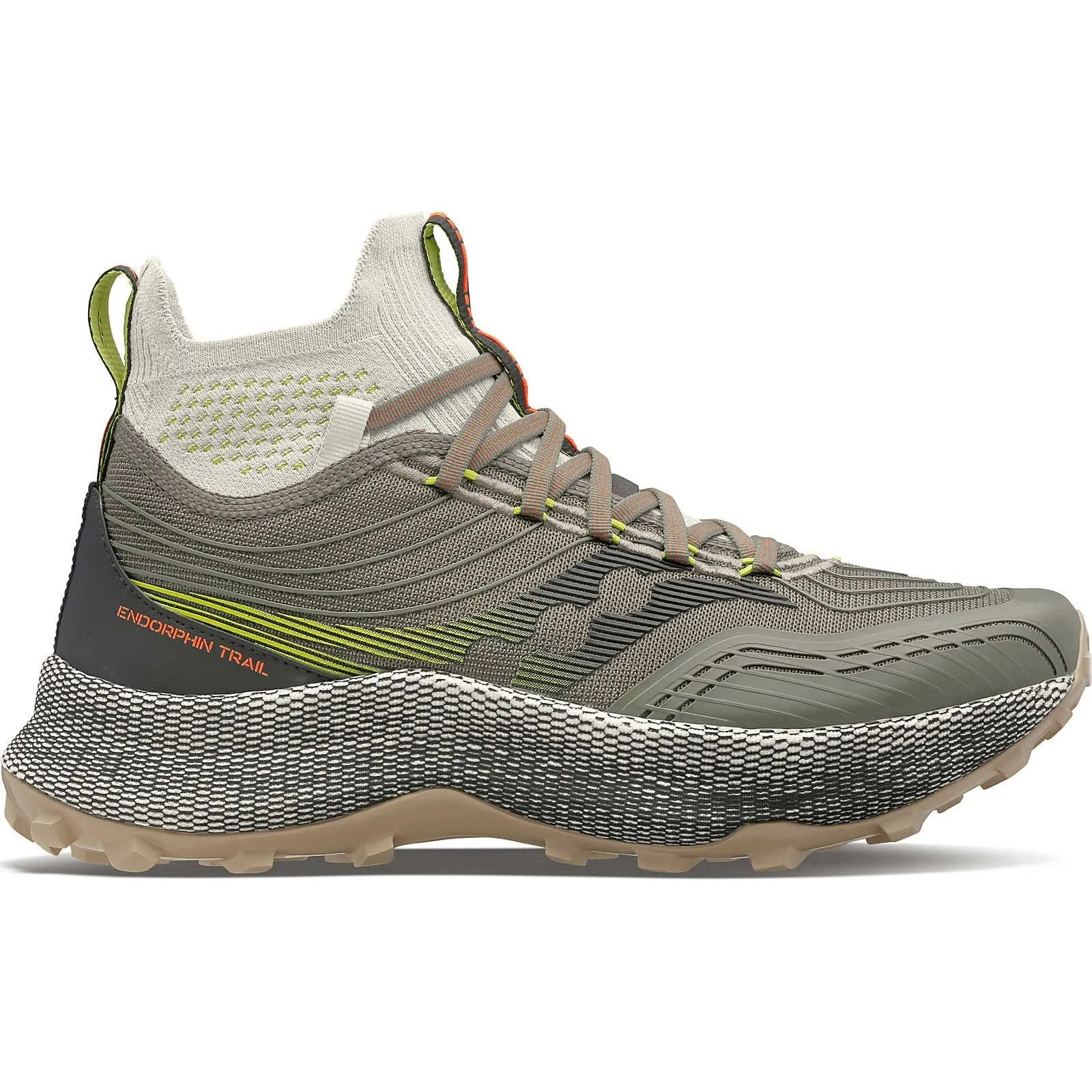 Saucony Endorphin Mid Mens Trail Running Shoes - Green Entry Level Trail Running Shoes