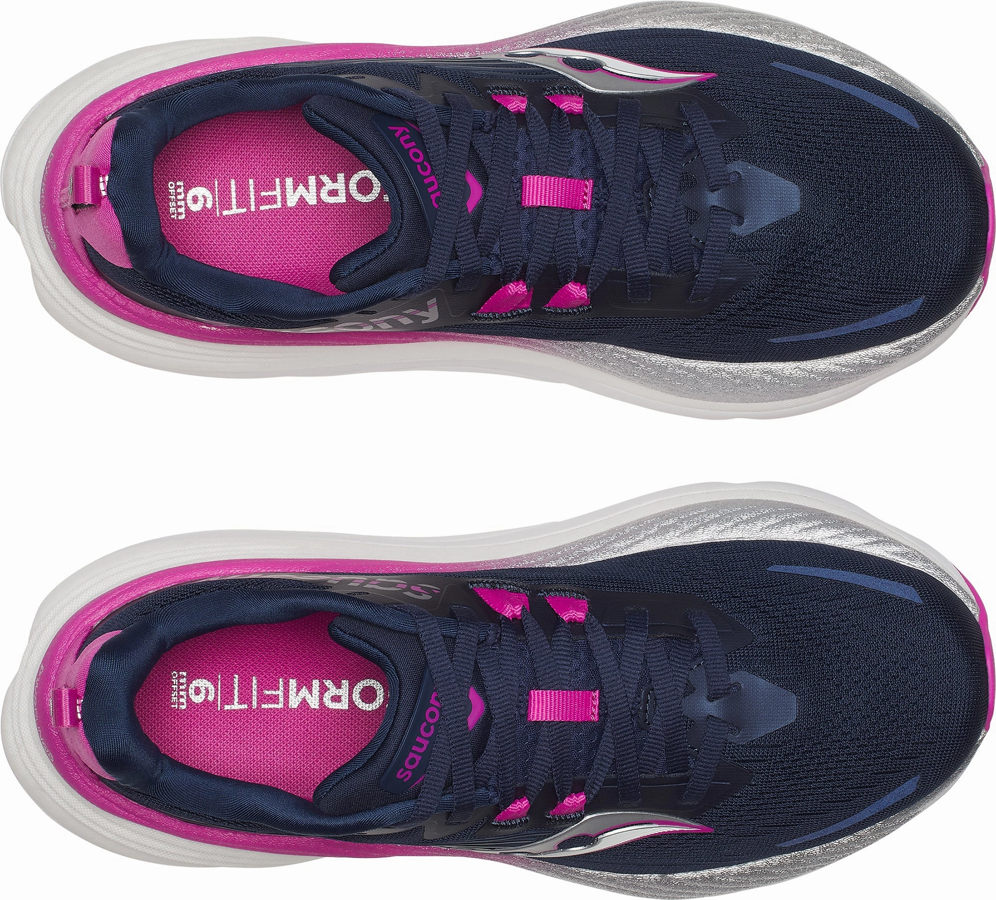 Running Shoes With Lights Saucony Hurricane 24 Womens Running Shoes - Blue