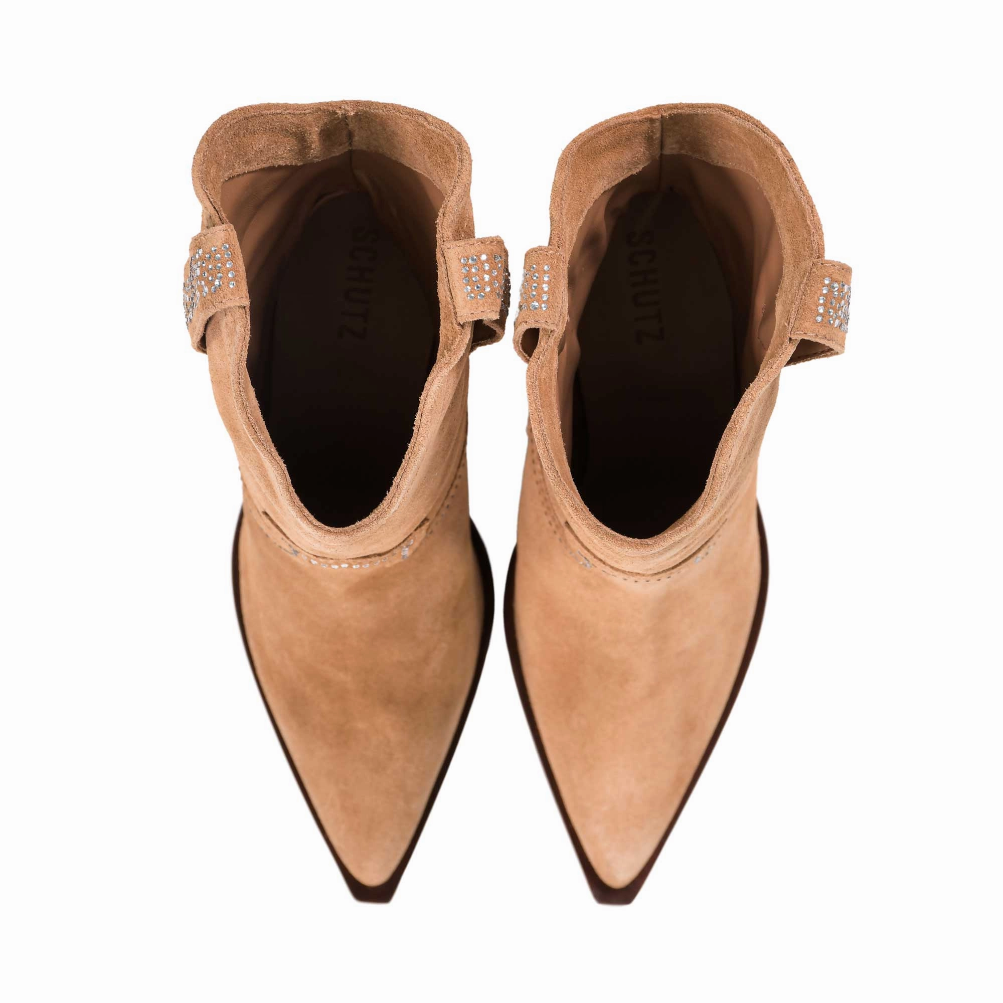 Schutz Women's Brown Woody Suede Western Boot Rossi Boots