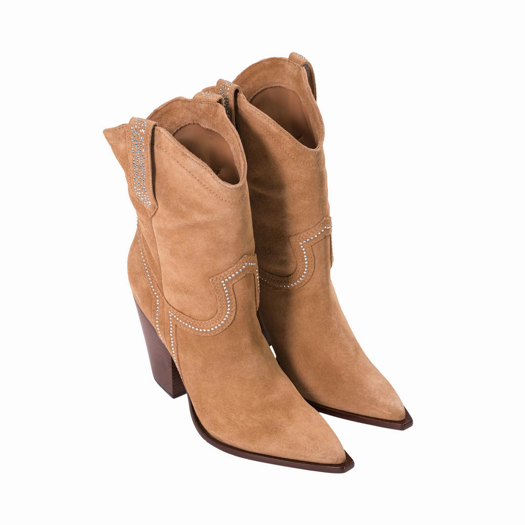 Schutz Women's Brown Woody Suede Western Boot Galoshes Boots