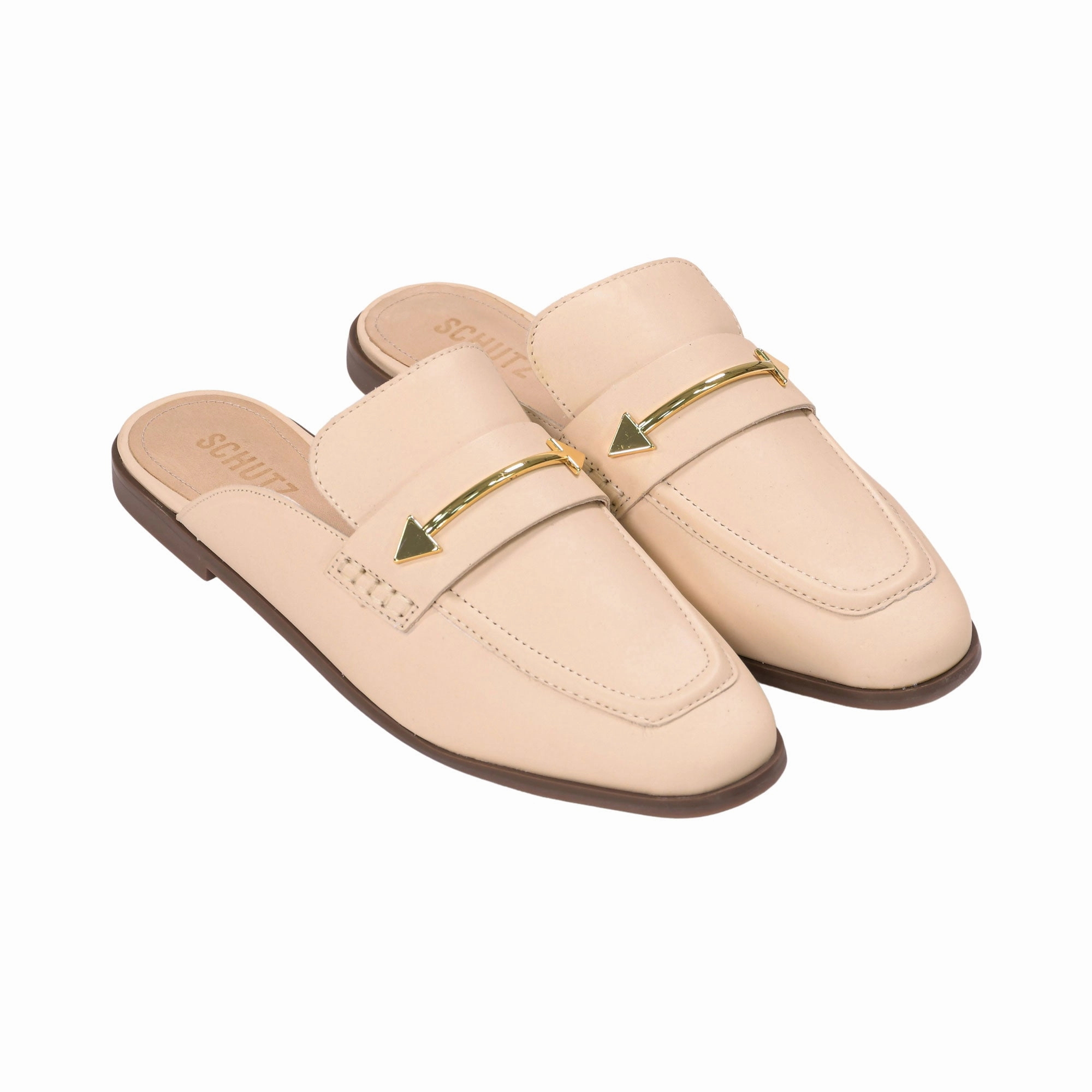 Schutz Women's Mule Egg Shell Slide Fisherman Leather Sandals