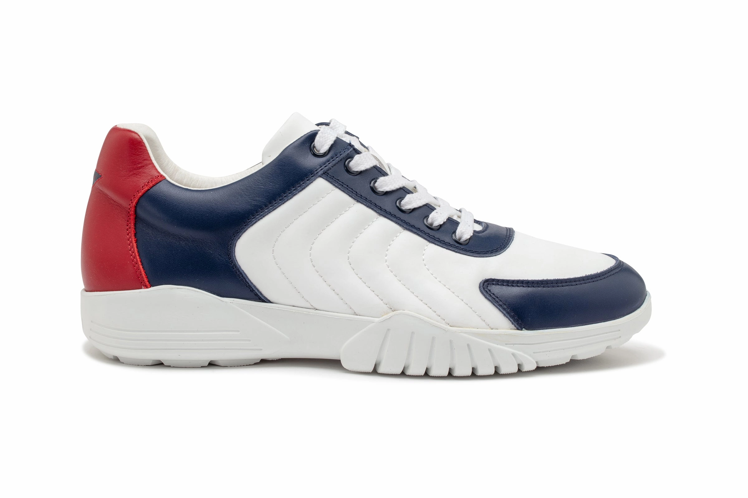 Challenge 09 White|Blue|Red  Men's Golf Shoes  CH009 01 Waterproof Zero Drop Running Shoes