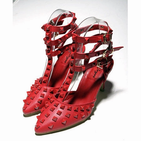 Sexy Rivets High Heels Pointed Toe High Heels Hurt Feet