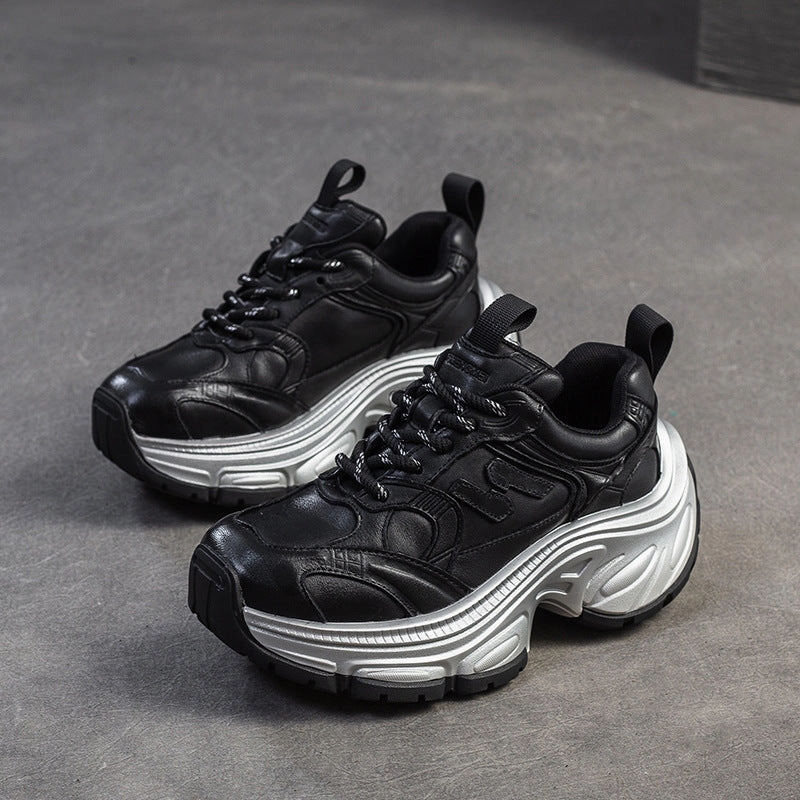 Shopping Sneakers New York Women Vintage Casual Leather Chunky Platform Sneakers