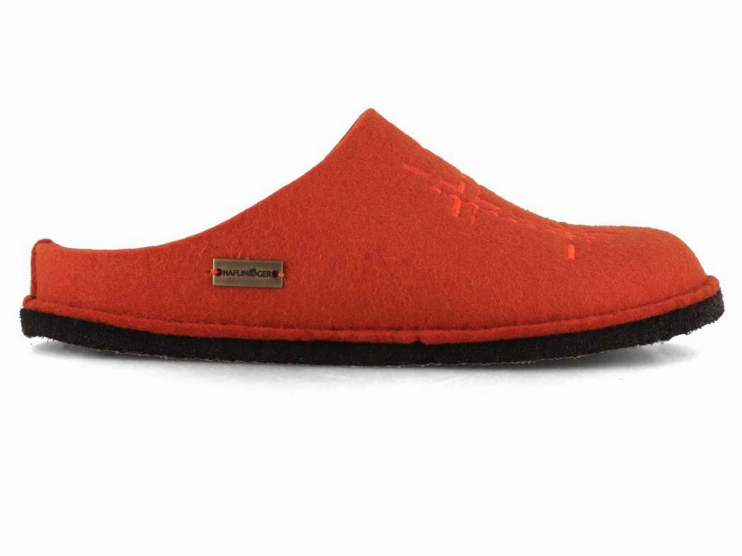 HAFLINGER Women Felt Slippers 'Flair Crossroad', fox Vibram Slippers