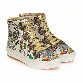 Camel Boots Skull and Mandala Sneaker Boots WCV2032