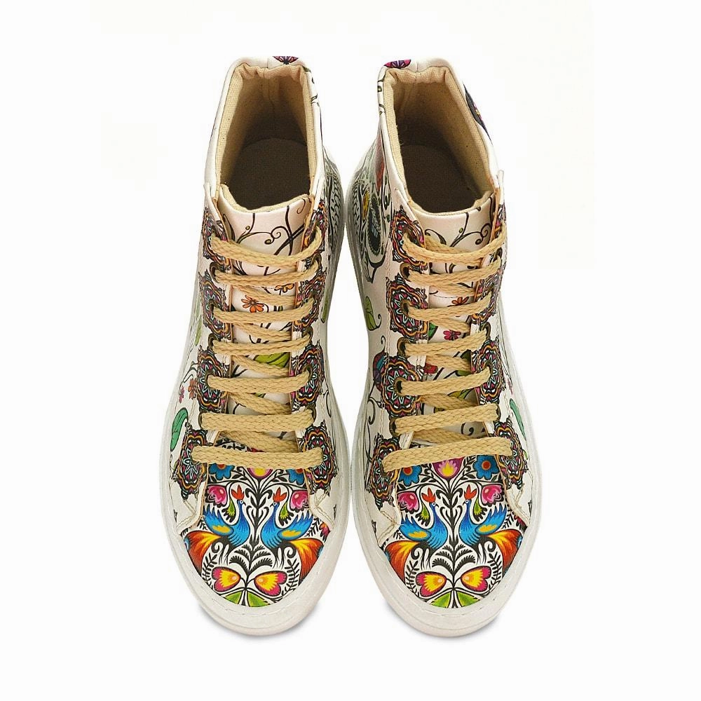 Deicer Boots On Plane Skull and Mandala Sneaker Boots WCV2032