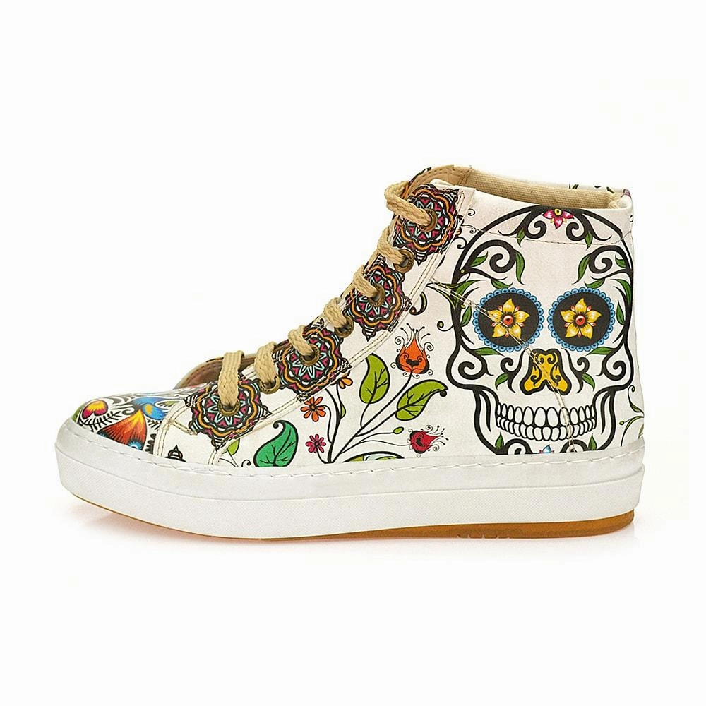 Skull and Mandala Sneaker Boots WCV2032 Narrow Calf Western Boots