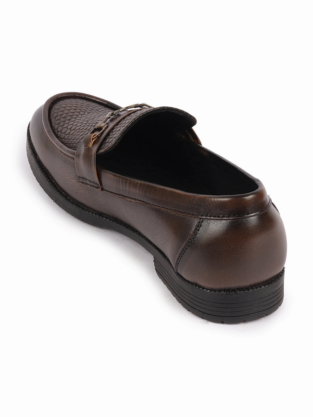 Men Tan Wedding Party Embossed Design Genuine Leather Buckle Slip On Loafer Shoes Net Skate Casual Shoe